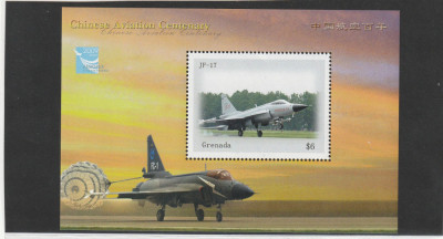 Grenada 2009-Aviatie,AEROPEX Beijing,Aviatia chineza,colita dant.,MNH.Mi.Bl.780 foto