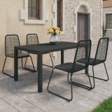 Set mobilier de gradina, 5 piese, negru, ratan PVC GartenMobel Dekor, vidaXL