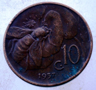 7.609 ITALIA VITTORIO EMANUELE III 10 CENTESIMI 1937 R foto