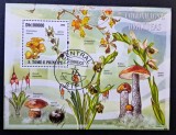 Ciuperci și Orhidee - S&atilde;o Tom&eacute; e Pr&iacute;ncipe 2009 - Coliță Filatelică Individuală Cogumelos e Orqu&iacute;deas (Ștampilat) CP1_II