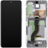 Display cu Touchscreen Samsung Galaxy S20+ 5G G986 / S20+ G985, cu Rama, Alb (Cloud White), Service Pack GH82-31441B