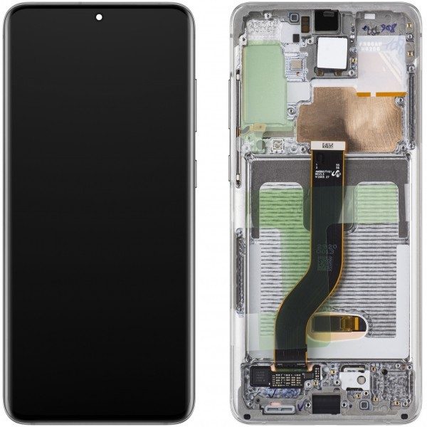 Display cu Touchscreen Samsung Galaxy S20+ 5G G986 / S20+ G985, cu Rama, Alb (Cloud White), Service Pack GH82-31441B