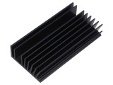 Radiator extrudat cu aripioare negre - 100mm L, 50mm W, 20mm H