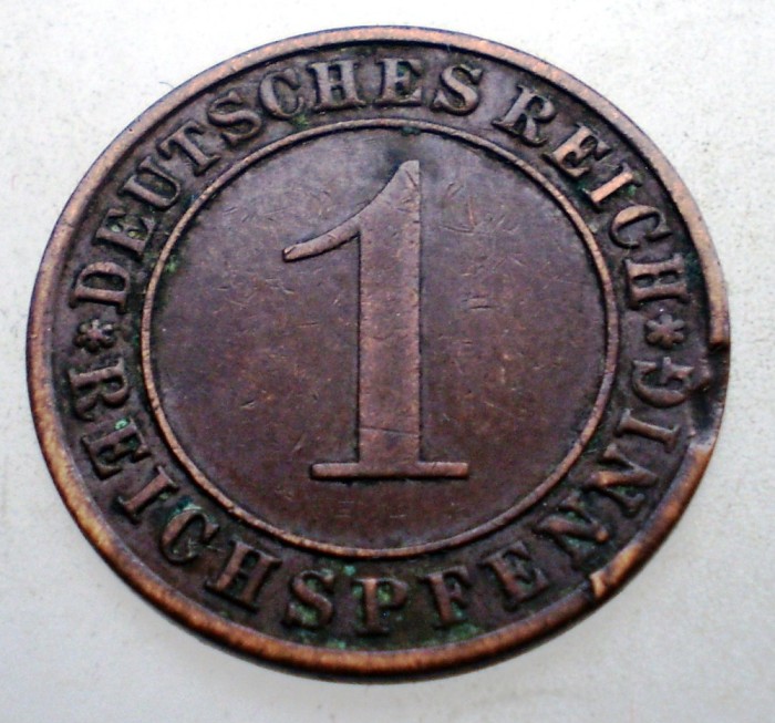 B.327 GERMANIA WEIMAR 1 REICHSPFENNIG 1936 A