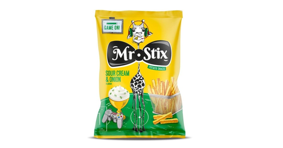 Snacksuri Mr. Stix Sour Cream&Onion Flavour, 50 g, Aroma de Smantana si ...