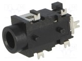 Conector Jack 3,5mm mamă stereo 90&deg; Lumberg