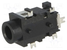 Conector Jack 3,5mm mamă stereo 90&deg; Lumberg