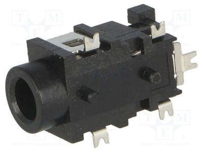 Conector Jack 3,5mm mamă stereo 90&amp;deg; Lumberg foto