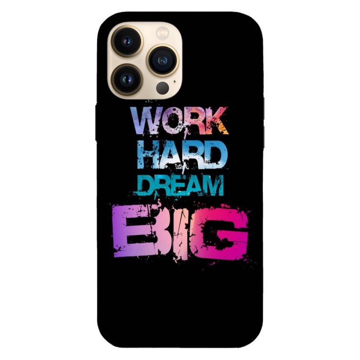 Husa compatibila cu Apple iPhone 15 Plus model Work hard dream big, Silicon, TPU, Viceversa