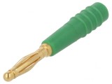 Mufă Banană 2mm Verde Aurit 10A 30VAC 60VDC