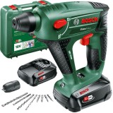 Bosch Uneo Maxx - Rotopercutor SDS-Quick cu 2 acumulatori Li-Ion 18 V 2.5 Ah accesorii