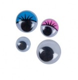 Ochisori colorati din plastic pentru activitati crafts, o10mm,90 bucati set