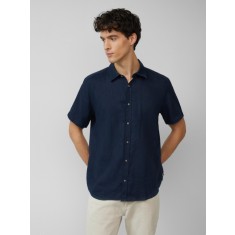 s.Oliver Camasa usoara cu maneca scurta, barbati, din 100% in, Regular fit, Bleumarin inchis, S