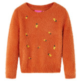 Pulover tricotat pentru copii, portocaliu ars, 128, vidaXL