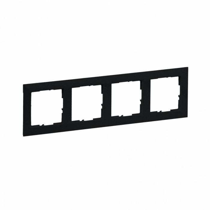Rama ornament 4 posturi Legrand Suno negru 721524