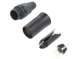 Conector XLR mufă tată PIN 4 drept pe cablu lipire 10A 16AWG