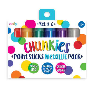 Creioane tempera solida Chunkies culori metalice, 6 bucati foto