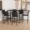 Set mobilier bar de gradina, 7 piese, negru, poliratan GartenMobel Dekor, vidaXL