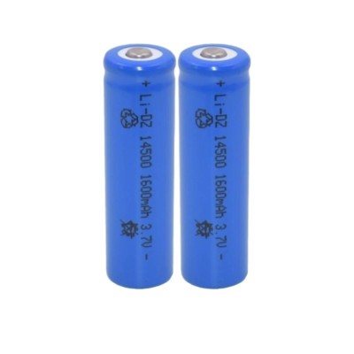 Set 2 Acumulatori 14500 li-ion 3.7v, 1600mAh, reincarcabili, li-dz, albastru foto