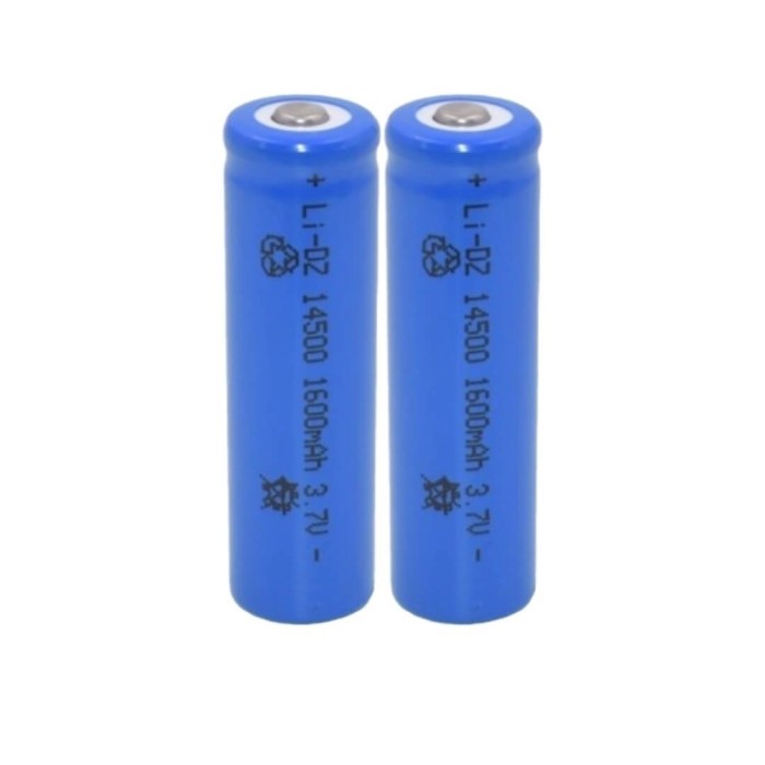 Set 2 Acumulatori 14500 li-ion 3.7v, 1600mAh, reincarcabili, li-dz, albastru