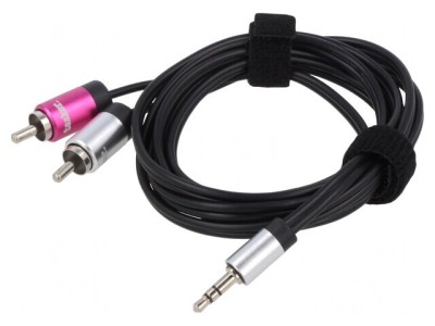 Cablu Audio Jack 3.5mm la RCA 1.5m Negru foto