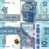 Aruba 10 Florin 2019 UNC Bancnota Neagra, Bancnote America, Florini Aruba Necirculata