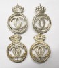 LOT 4xINSEMN REGALIST. CIFRUL REGELUI CAROL II . METAL ARGINTIU . COROANA PLINA., Romania 1900 - 1950