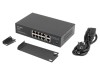 Switch Ethernet LANBERG RSFE-8P-2GE-120 IEC C14, 10x RJ45 Gigabit 250m