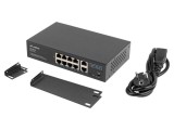 Switch Ethernet LANBERG RSFE-8P-2GE-120 IEC C14, 10x RJ45 Gigabit 250m