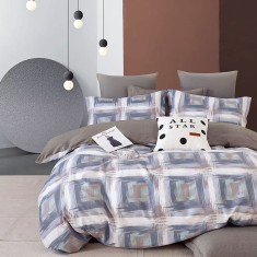 LENJERIE DE PAT PERCALLE IMPRIMAT (PRC104) - king size 6 piese cu husa