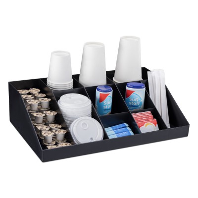 Organizator pentru cafea si ceai Navaris cu 10 compartimente, Negru, 54094.01 foto