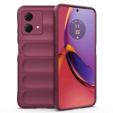 Husa pentru motorola moto g84, antisoc, margini cu striatii, design minimalist, bordeaux