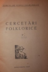 CERCETARI FOLKLORICE