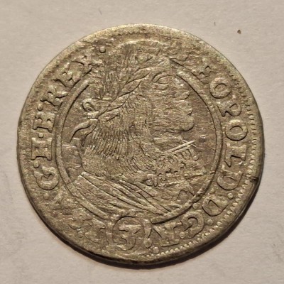 Austria 3 kreuzer 1661 GN argint Leopold l foto