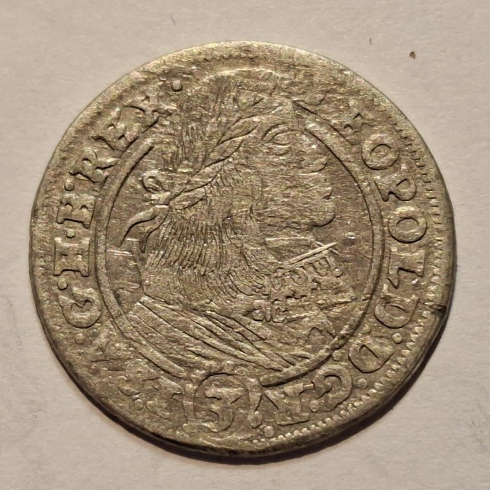 Austria 3 kreuzer 1661 GN argint Leopold l