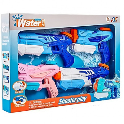 Set 4x pistol cu apa pentru copii, flippy, 6ani+, albastru+roz, 300 ml foto
