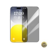 Folie de protectie Ecran Privacy Baseus Diamond pentru Apple iPhone 15 Pro Sticla Securizata Full Glue P60057405203-01