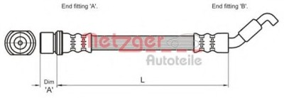 Conducta / cablu frana TOYOTA COROLLA (CDE12, ZZE12, NDE12, ZDE12) (2001 - 2007) METZGER 4110027 foto