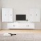 Set dulap TV, 6 piese, alb, lemn prelucrat
