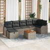 VidaXL Set de canapele pentru grădină cu pernă 8 pcs Gri Rattan poli