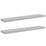 Cumpara ieftin Rafturi perete suspendate 2 buc. gri beton 120x23,5x3,8 cm MDF