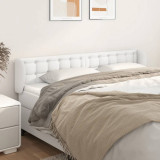 VidaXL Tăblie de pat cu aripioare alb 203x23x78/88 cm piele ecologică