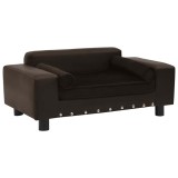 Cumpara ieftin Canapea pentru caini, maro, 81x43x31cm, plus &amp; piele ecologica