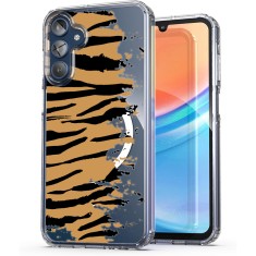 Husa pentru samsung galaxy a15 4g, atasare magnetica, magsafe, pattern skin 04, clear foto