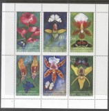 Tuva 58-65 Russian local - Butterflies Orchids sheet of 6 MNH DA.148