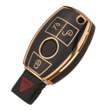 Husa Cheie Auto MERCEDES BENZ C CL E G GL GLK M ML R S Clasa AMG 2016-2019 TPU Negru-Auriu