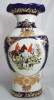Superba vaza vintage portelan pictat manual China - Motive echitatie, Vaze