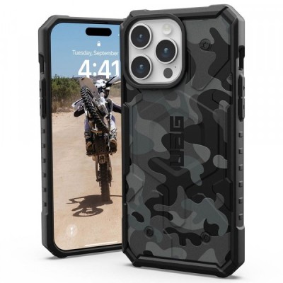 Husa MagSafe pentru Apple iPhone 15 Pro, Urban Armor Gear, Pathfinder SE Midnight Camo, Camuflaj foto