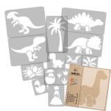KIDS Șablon de plastic reutilizabile (14 buc) // DINOZAUR