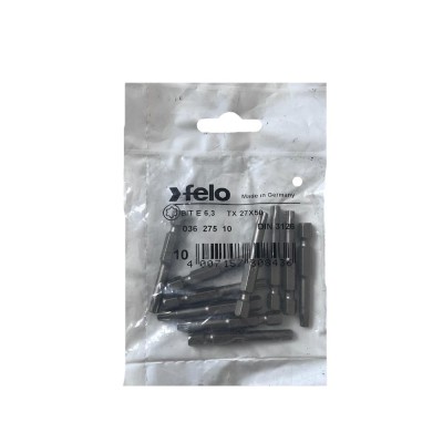 Set 10 biti Felo, seria Industrial profil Torx, E6.3, TX27, 50mm foto